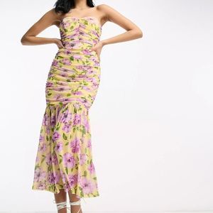 ASOS Floral Strapless Dress